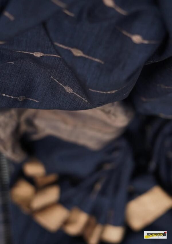 Midnight Grace Pinstripe Saree - Image 6